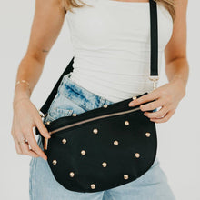 Load image into Gallery viewer, Chic Gold Studded Westlyn Bum Bag: Brown