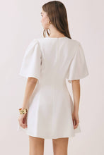 Load image into Gallery viewer, Solid Structured Flutter Sleeve A Line Mini Dress