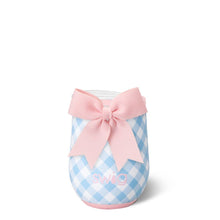 Load image into Gallery viewer, Gingham Stemless Wine Cup (12oz)
