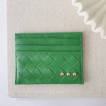Load image into Gallery viewer, Mariah Woven Small Card Holder Wallet: Emerald