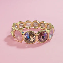 Load image into Gallery viewer, Enamel Stretch Bracelet - Rounded Gems - Elise - Asst Colors: Green