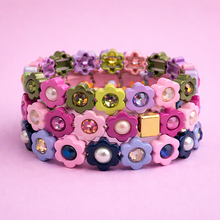 Load image into Gallery viewer, Enamel Stretch Bracelet - Flowers - Daisy - Assorted Styles: Pink + Blue