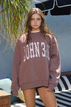 Load image into Gallery viewer, IT3080-JOHN316 | 'JOHN 3:16' Heart Applique Sweatshirt: Brown / S/M-L/XL (3-3)