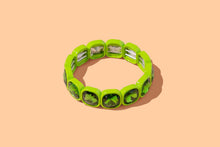 Load image into Gallery viewer, Enamel Stretch Bracelet - Rounded Gems - Elise - Asst Colors: Green