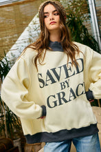Load image into Gallery viewer, IT2594P-SAVEDBYGRACE | Saved by Grace Puff Print Sweatshirt: CREAM / PINK / S/M-L/XL (3-3)