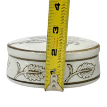 Load image into Gallery viewer, White & Brown Chinoiserie Ceramic Urn Style Jar 10"
