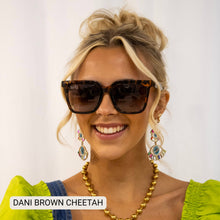 Load image into Gallery viewer, Dani- Women’s Square Sunglasses – Oversized Fall Line: Grey Cheetah