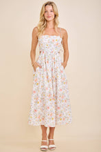 Load image into Gallery viewer, Scallop Edge Tie Shoulder Floral Midi Dress