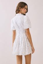 Load image into Gallery viewer, Eyelet Collared Neck Hidden Front Button Dress