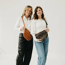 Load image into Gallery viewer, Chic Gold Studded Westlyn Bum Bag: Black