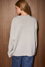 Load image into Gallery viewer, Santa Graphic Rolled Mock Neck Knit Sweater: H GREY / S