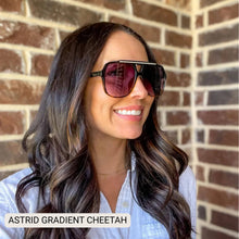 Load image into Gallery viewer, Astrid - Women's Oversized Aviator Sunglasses: Gradient Cheetah