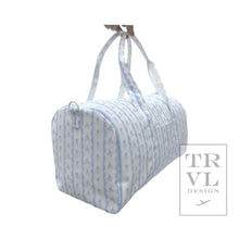 Load image into Gallery viewer, Weekender - Ribbon Floral Blue Duffel Bag
