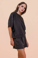 Load image into Gallery viewer, Mineral Washed Knit Casual Top & Shorts: PINK