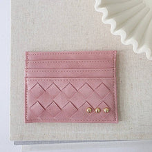Load image into Gallery viewer, Mariah Woven Small Card Holder Wallet: Cherry Red