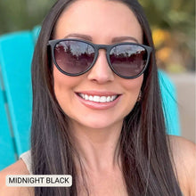 Load image into Gallery viewer, Midnight - Women's Polarized Medium Horn Sunglasses: Ash