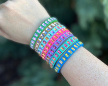 Load image into Gallery viewer, Enamel Stretch Bracelet - Small Gems - Penelope -Asst Colors: Yellow