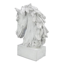 Load image into Gallery viewer, 18" Horsehead Wood-Like Carving Statue Centerpiece: White