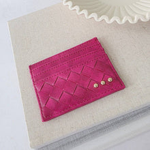 Load image into Gallery viewer, Mariah Woven Small Card Holder Wallet: Emerald