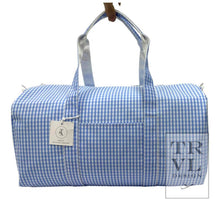 Load image into Gallery viewer, Weekender - Gingham Sky Duffel Bag