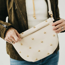 Load image into Gallery viewer, Chic Gold Studded Westlyn Bum Bag: Brown