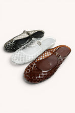 Load image into Gallery viewer, BEVER-01 Jelly Mary Jane Mule Flats Trending Fisherman Mesh : BLACK / 5-6-7-8-9-10(2-4-5-4-2-1)