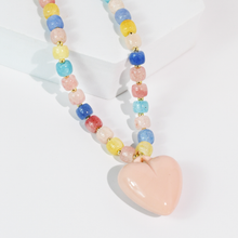 Load image into Gallery viewer, Happy colorful heart Necklace: Purple