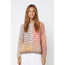 Load image into Gallery viewer, TF26-0715 - Multi color button up cardigan: MOCHA MIX / S-M-L(3-2-1)