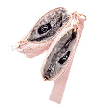 Load image into Gallery viewer, Wonderlust Woven Dual Pouch Wristlet: Brown Checkered