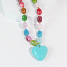 Load image into Gallery viewer, Happy colorful heart Necklace: Purple