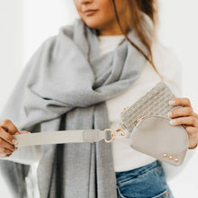 Load image into Gallery viewer, Wonderlust Woven Dual Pouch Wristlet: Brown Checkered