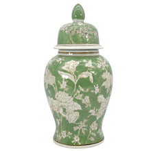 Load image into Gallery viewer, Green & White Chinoiserie Ginger Jar 14"