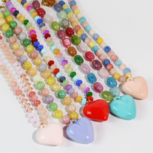 Load image into Gallery viewer, Happy colorful heart Necklace: Purple