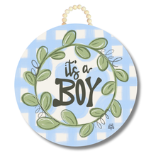 Load image into Gallery viewer, It's a Boy Door Hanger: Yes! Add on a Stats Charm ($7.50 per hanger)