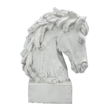 Load image into Gallery viewer, 18" Horsehead Wood-Like Carving Statue Centerpiece: White