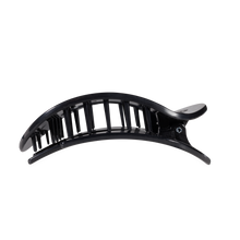 Load image into Gallery viewer, Black Polka Dot Party Large Flat Round Hair Clip