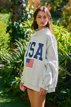 Load image into Gallery viewer, Grey Reversible USA/America Graphic Sweatshirt