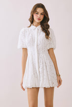 Load image into Gallery viewer, Eyelet Collared Neck Hidden Front Button Dress
