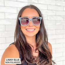 Load image into Gallery viewer, Linny - Women's Oversized Horn Frame Sunglasses: Blue