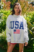 Load image into Gallery viewer, Grey Reversible USA/America Graphic Sweatshirt