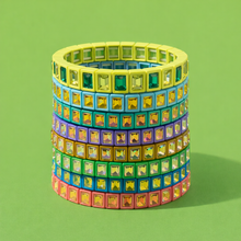 Load image into Gallery viewer, Enamel Stretch Bracelet - Small Gems - Penelope -Asst Colors: Yellow