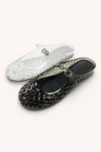 Load image into Gallery viewer, BEVER-01 Jelly Mary Jane Mule Flats Trending Fisherman Mesh : BLACK / 5-6-7-8-9-10(2-4-5-4-2-1)
