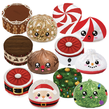 Load image into Gallery viewer, Fun Doh Christmas Dumpling Squishy Toy 12pc Holiday Display: Wholesale Price