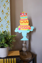 Load image into Gallery viewer, Colorful Tiered Cake Topper: 12 inch Topper with peg (fits in the base)