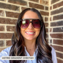 Load image into Gallery viewer, Astrid - Women's Oversized Aviator Sunglasses: Gradient Cheetah