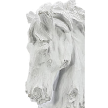 Load image into Gallery viewer, 18" Horsehead Wood-Like Carving Statue Centerpiece: White