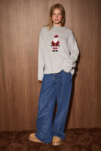 Load image into Gallery viewer, Santa Graphic Rolled Mock Neck Knit Sweater: H GREY / L