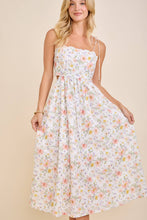 Load image into Gallery viewer, Scallop Edge Tie Shoulder Floral Midi Dress