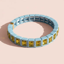 Load image into Gallery viewer, Enamel Stretch Bracelet - Small Gems - Penelope -Asst Colors: Yellow
