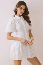 Load image into Gallery viewer, Eyelet Collared Neck Hidden Front Button Dress